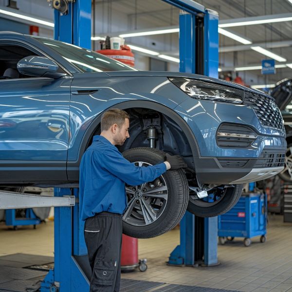 mechanic working on a car-suspension repair at Dingman’s Mechanical mechanic-working-on-a-car-suspension-repair-Ohmaha at-Dingmans-Mechanical