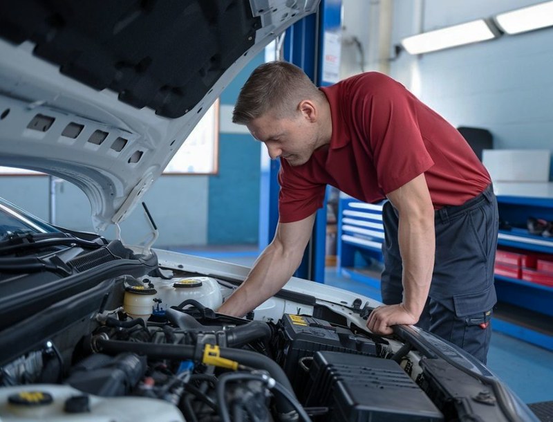 mechanic-working-on-an-air-intake-system-at-Dingmans-Mechanical